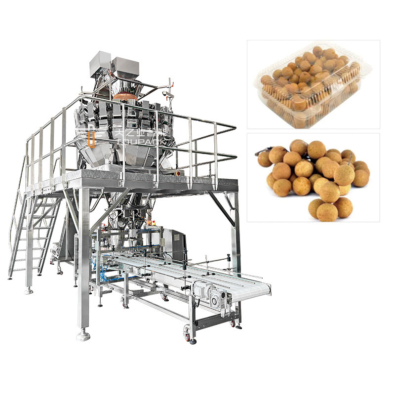 Machine automatique d'emballage de boîtes en plastique de fruits de la passion Kumquat d'hiver Jujube ligne d'emballage de remplissage de pesage de Blackberry