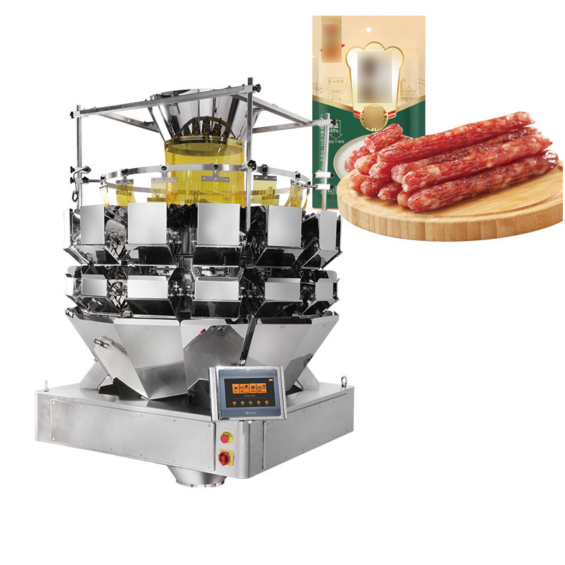 Francfort Sausage Multihead ceinture alimentateur combinaison pesage à la pâte hot dog ceinture de saucisse pesage machine à emballer