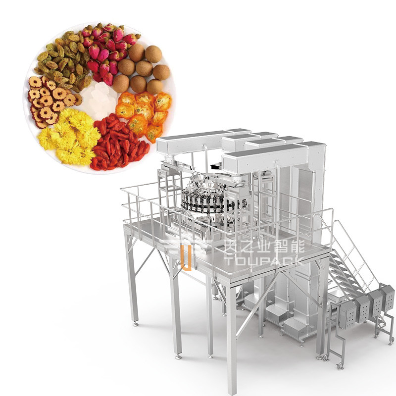 24/32 Tête multi-tête pesanteur mélanger fraises déshydratées machine de remplissage de poche machine d'emballage de légumes déshydratés