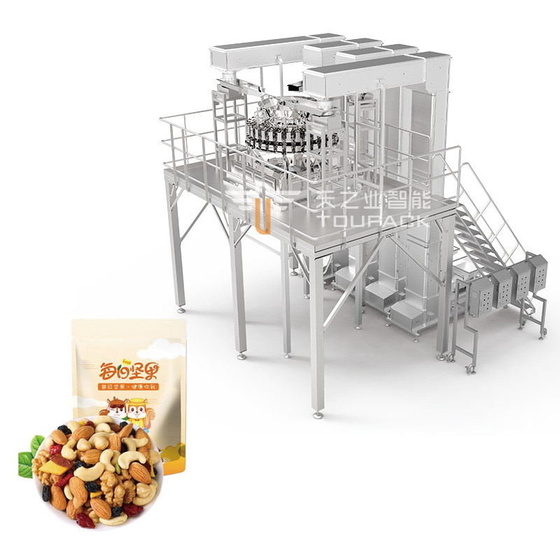 Auto Stand Up Pouch Doypack Poids d'emballage Granule Noix de cajou Noix de cajou multi-tête pesanteur machine à remplir