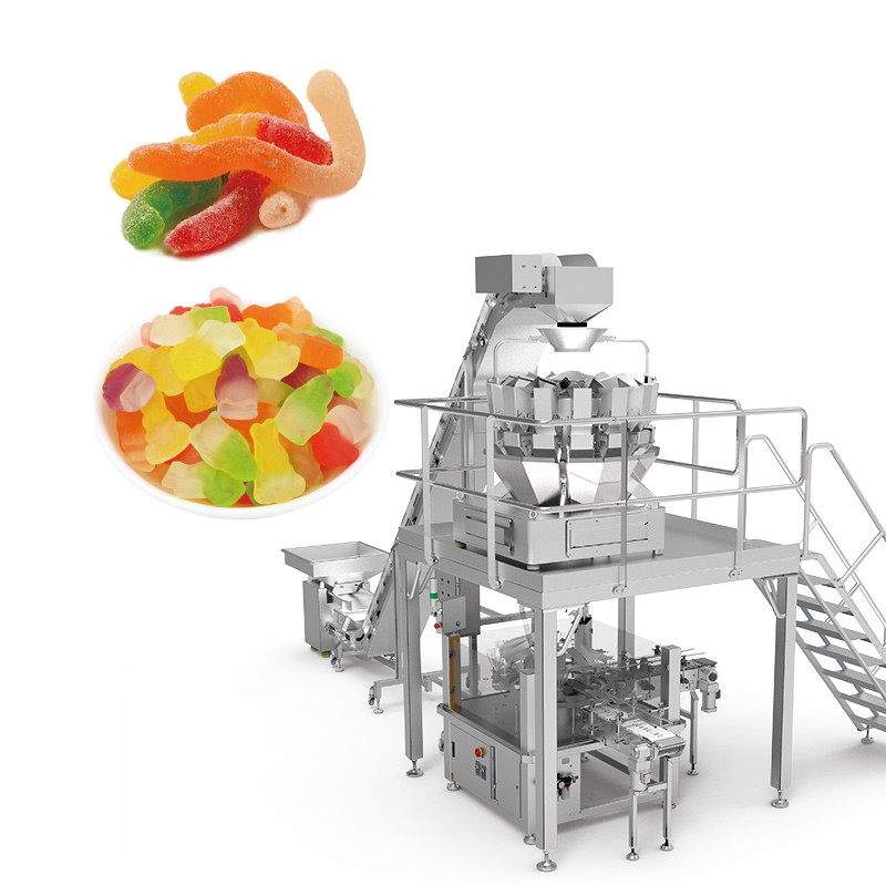 Machine automatique à emballer les graines de haricots et les noix bonbons noix secs fruits nourriture collation multi-tête pesanteur de nourriture avec l'azote