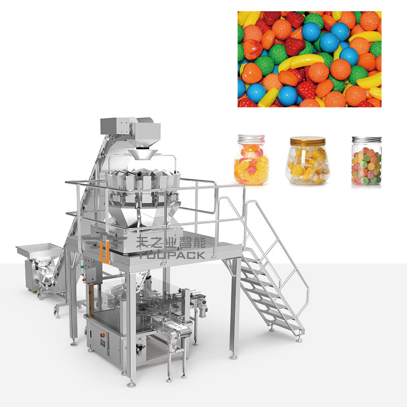 Machine de remplissage en conserve machine de remplissage douce machine de remplissage de bonbons machine de remplissage d'ours gommée machine de remplissage de 14 têtes machine d'emballage de poids