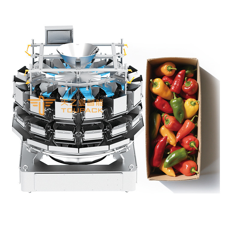 Combiweigh Multihead Weigher 500g 1kg 5kg Multihead Weigher Machine d'emballage de poivre vert et orange machines d'emballage pour les cartons