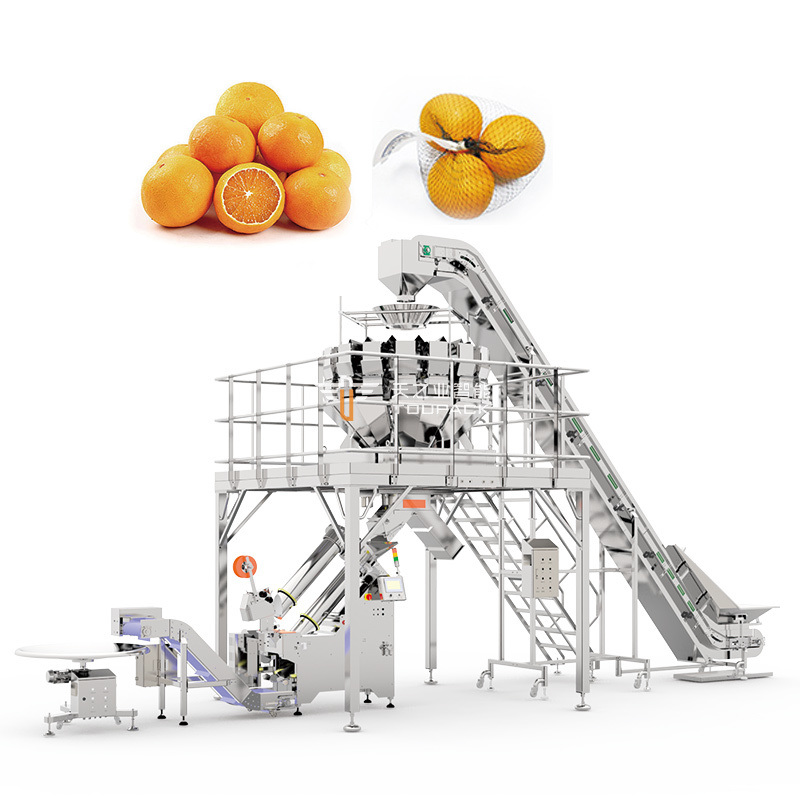 Baleuse automatique à grande vitesse en acier inoxydable 304/316 pour sacs en filet pour fruits et légumes avec une vitesse d'emballage de 25-40 BPM