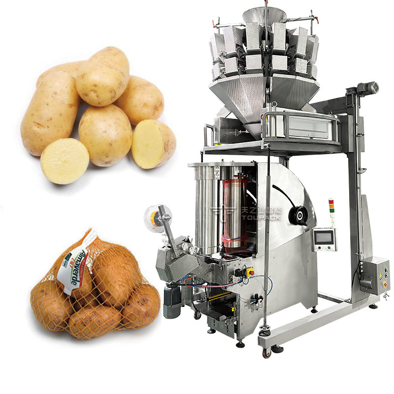 Machine à emballer et à peser des sacs à mailles entièrement automatiques pour les légumes Pommes de terre Oranges et fruits