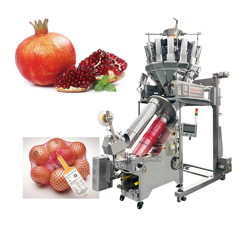 Machine d'emballage en sacs en maille entièrement automatique avec une vitesse de 25 à 40 BPM et une garantie de 1,5 an pour les emballages imperméables de fruits et légumes
