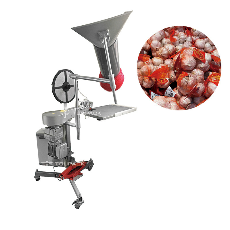 Machine automatique d'emballage de sacs à nette de pommes de terre/machine d'emballage de sacs en treillis de gingembre/machine d'emballage de sacs en treillis de fruits d'agrumes pour supermarché