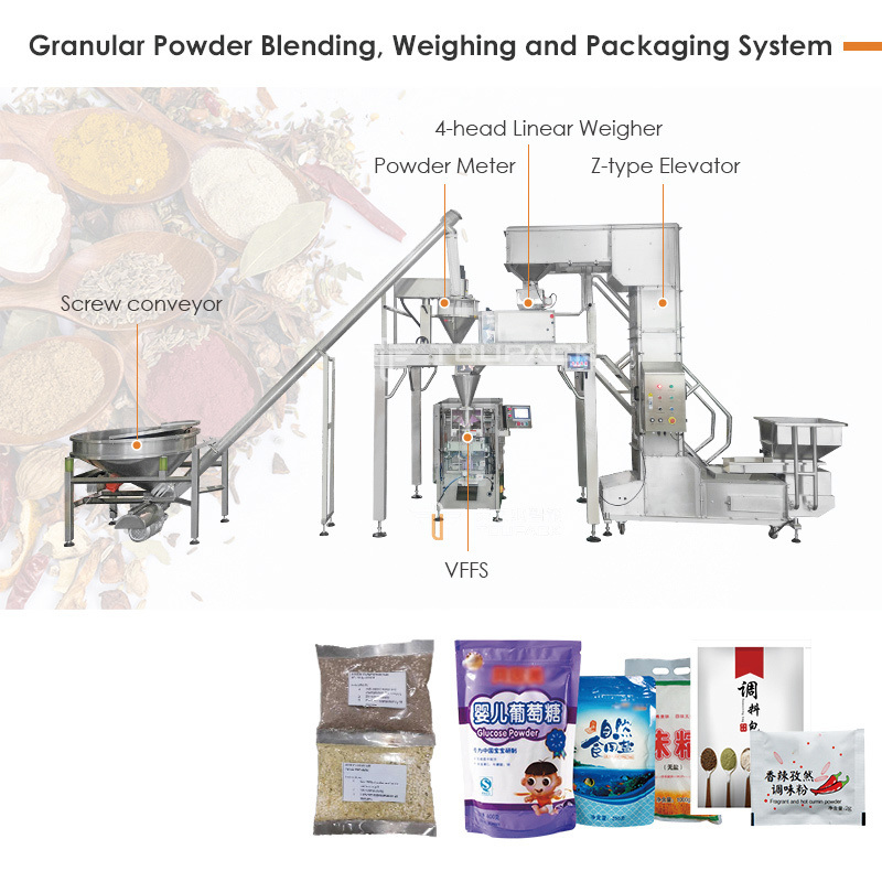 Premade Rotary Spice Powder Multifunction Packing Machine Auger Filler Chili Powder 1kg Pouch Filling Machine