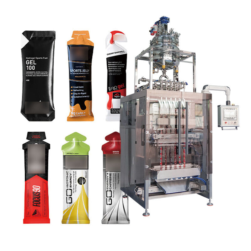 Machine d'emballage automatique pour sauces liquides et pâtes en sachets multi-voies (moutarde, salade, crevettes, huîtres)