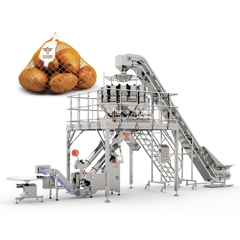 Machine automatique de découpage de filet à mailles machine d'emballage de sacs pour oignons pommes de terre Citrus fruits avocats pommes kiwis tomates et produits frais
