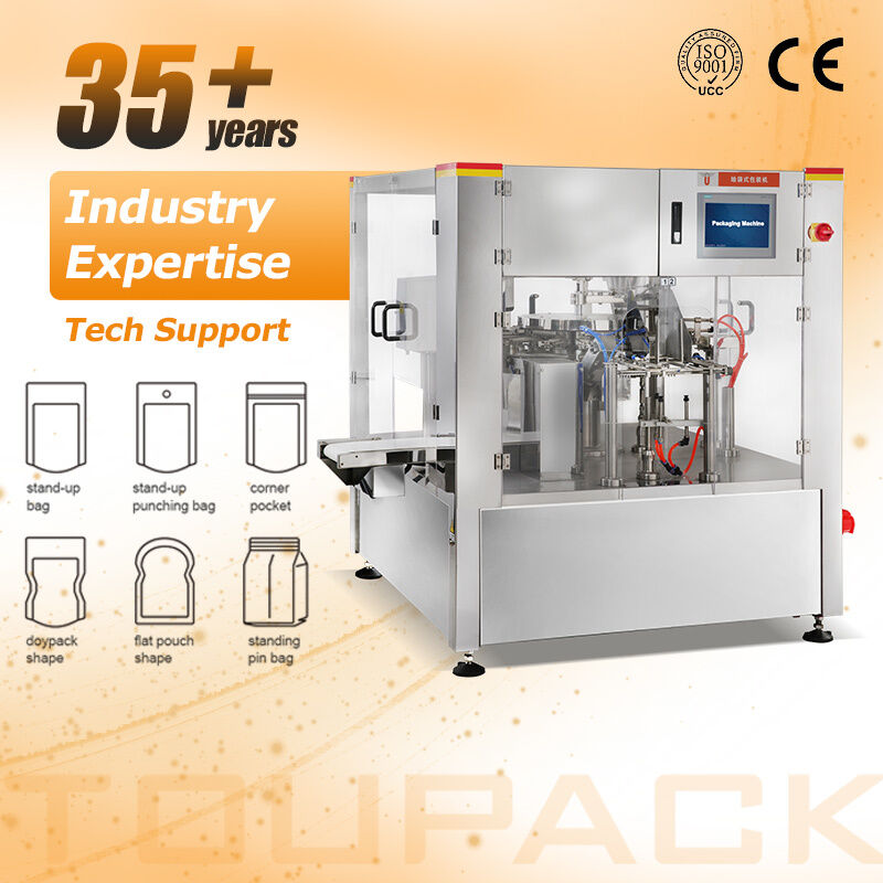 Machine de conditionnement rotative Doypack de qualité alimentaire certifiée CE pour collations aux noix, pochettes à fermeture éclair préfabriquées
