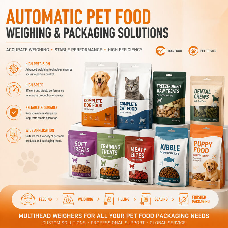 Machines d'emballage personnalisées pour les aliments pour animaux de compagnie. Emballage doux pour les friandises pour animaux de compagnie séchées par congélation.