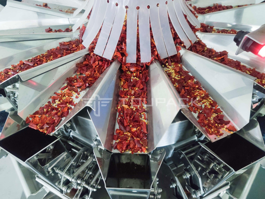 sac vertical sec de grain de machine à emballer du poivron 50g rouge avec le peseur 120BPM de Multihead