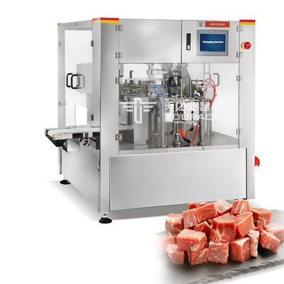 Machine à emballer rotatoire automatique de vide de sac de Premade pour la machine à emballer Pré-faite de scellage remplissante de vide de sac de viande