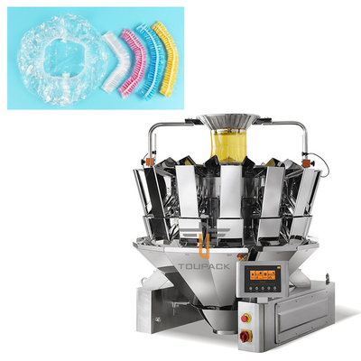 14 Balance combinée à la tête 200 g Bouchon de douche jetable Aliments en plastique enveloppé Machine de pesage automatique