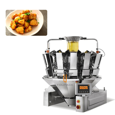 Pièces de pommes de terre épicées pesant machine d'emballage entièrement automatique 14 têtes Hopper multi-tête pesant