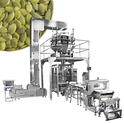 Machine à peser des graines de citrouille à la coquille entièrement automatique Machine à emballer des sacs en plastique avec 14 têtes de pesage