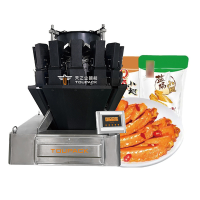 Machine à emballer la viande à grande vitesse pour les aliments surgelés à balances combinées, à vis à planche à motifs, pesanteur multi-têtes PLC