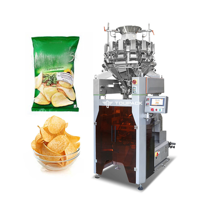 Machine d'emballage verticale automatique pour les chips de pommes de terre et les collations à haute vitesse 120 BPM Machine intelligente de pesage et d'emballage