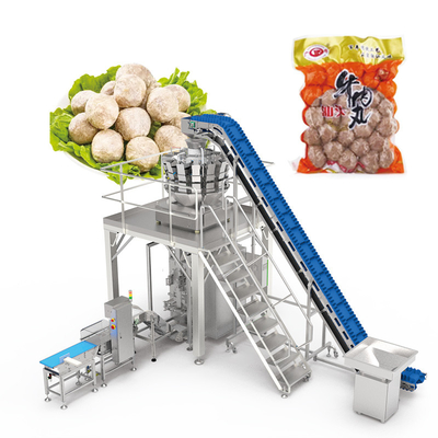 Machine de remplissage automatique de la masse de poids à plusieurs têtes, machine d'emballage de la salade, machine d'emballage des légumineuses fraîches et congelées pour végétaliens