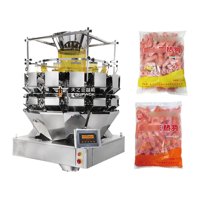 Pilote à bande de saucisse de petite taille, machine à emballer, poids à plusieurs têtes, poids à saucisse de viande pure