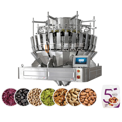 32 têtes pesanteur à plusieurs têtes Fruits et légumes déshydratés Chips Crisp Mix Fruits secs Machine d'emballage