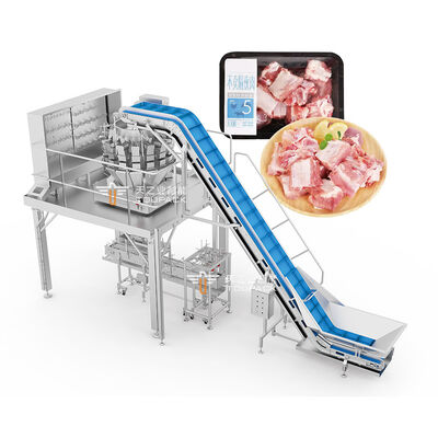Machine d'emballage de plateaux à poids multi-tête ligne de production de scellage de plateaux de viande fraîche