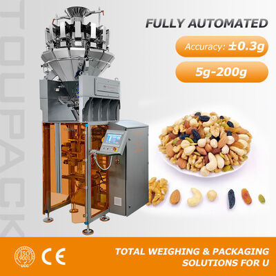 Machine d'emballage verticale automatique pour les copeaux de noix et les graines de bonbons avec pesage multi-tête