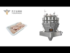 Ligne d'emballage de plateaux d'ailes de poulet congelées entièrement automatisée, pesée avec précision par une vis multi-hélium TOUPACK